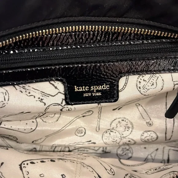 Kate Spade New York Nylon Small Karen Shoulder Handbag - Black With Dust Bag - Picture 7 of 9